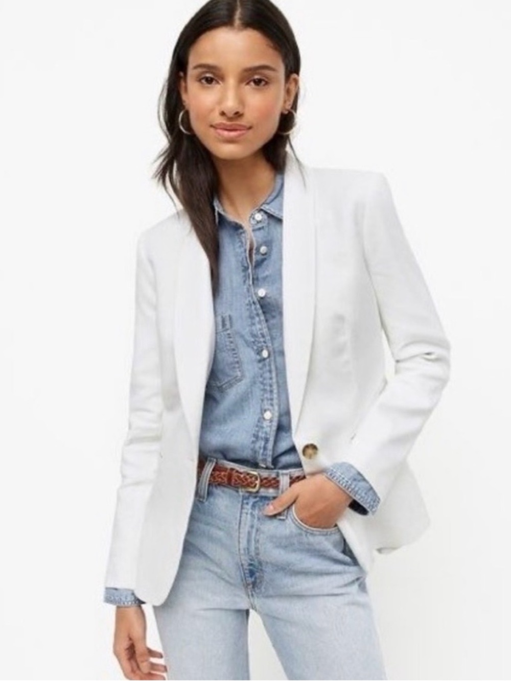 NWT J. Crew White linen Parke Blazer